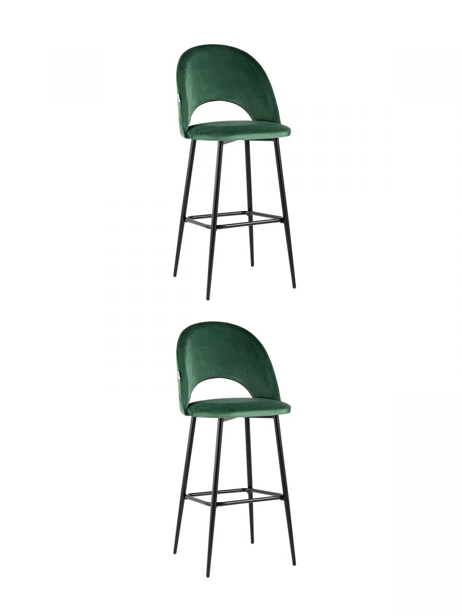 Стул барный Меган велюр зеленый 2 шт