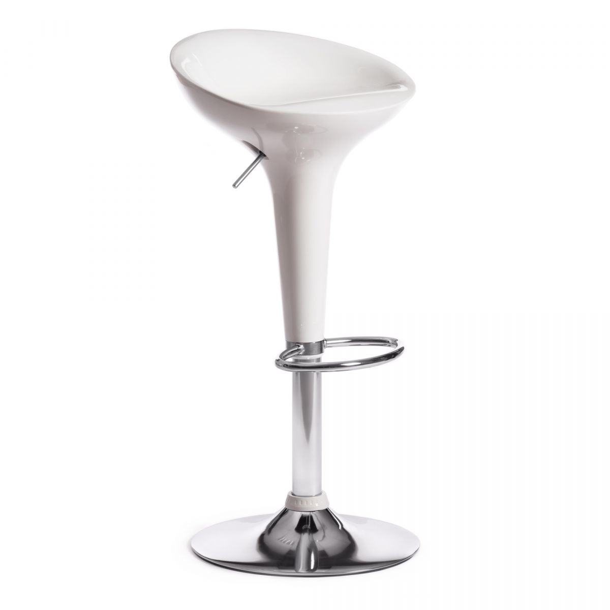 Стул барный NAIL (mod. KY801) металл-пластик, 42*44*67-88 см, белый-хром