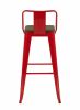 Стул барный TOLIX со спинкой красный глянцевый + темное дерево KD 4 шт. - 5
