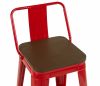 Стул барный TOLIX со спинкой красный глянцевый + темное дерево KD 4 шт. - 8