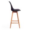 Стул барный TULIP BAR (mod. C1014H) пластик-дерево, 57 х 48 х 114 см, черный 3010-натуральный - 2