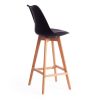 Стул барный TULIP BAR (mod. C1014H) пластик-дерево, 57 х 48 х 114 см, черный 3010-натуральный - 3