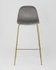 Стул барный Валенсия велюр серый золотые ножки - 3