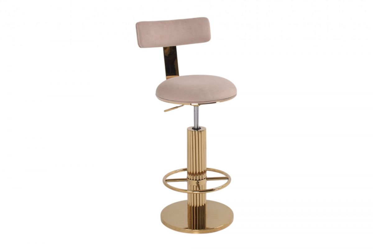 Стул барный Вивиан MC111-GR-2 | светло-серый |глянцевое золото