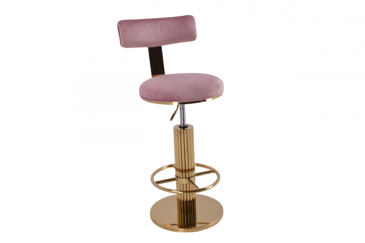 Стул барный Вивиан MC111-PK-2 | пыльная роза |глянцевое золото