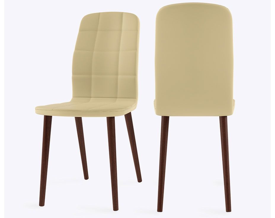 Стул Бейз Кремовый - Темное дерево