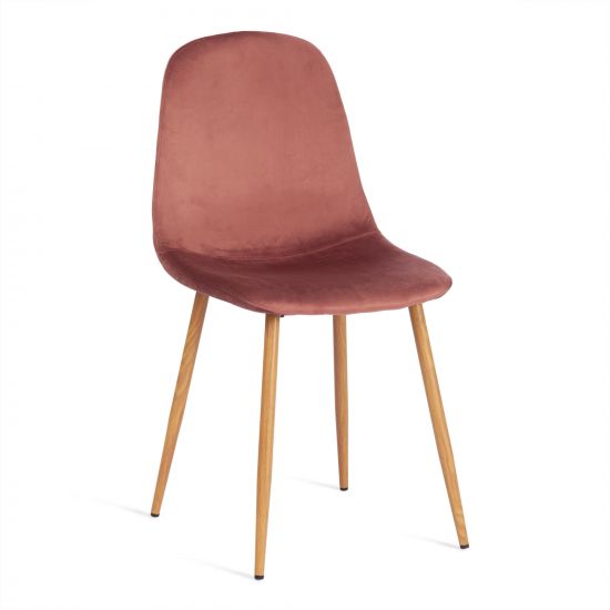 Стул BREEZE (mod. 4724) Велюр-металл , 44 х 53 х 87 см, Coral (коралловый) HLR44 - натуральный