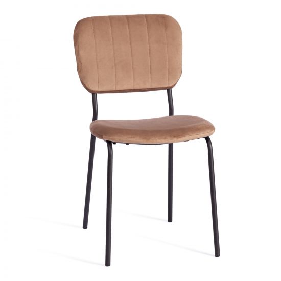 Стул CAROL (mod. UC06) металл, вельвет, 45 х 56 х 82 см, Brown (коричневый) HLR11 - черный
