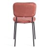 Стул CAROL (mod. UC06) металл, вельвет, 45 х 56 х 82 см, Coral (коралловый) HLR44 - черный - 4