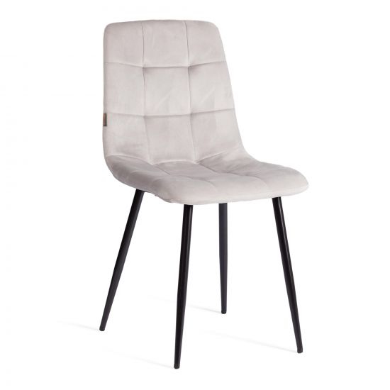 Стул CHILLY (mod. JSC-220) Велюр-металл , 44,5х52,5х88 см, Light grey (светло-серый) HLR14 - черный