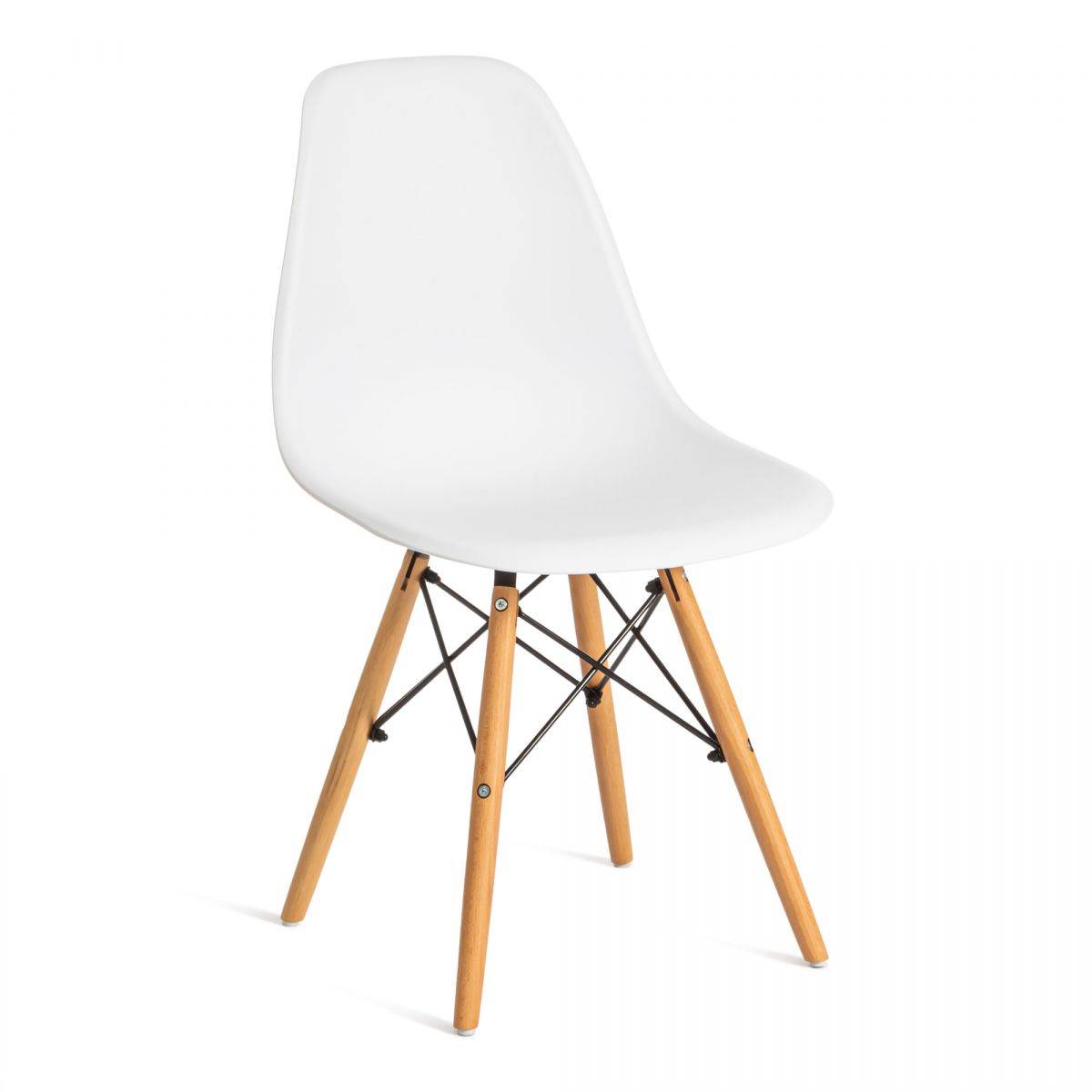 Стул CINDY (EAMES) (mod. 1801) дерево бук-металл-сиденье пластик, 45x51x82 см, White (белый)