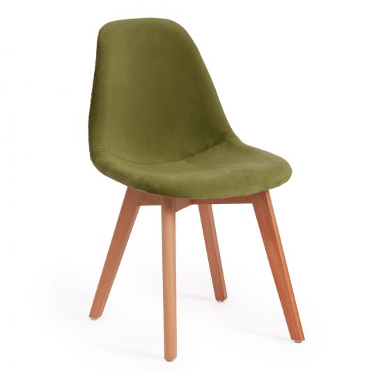 Стул CINDY SOFT (mod. C1021F1) вельвет-дерево бук, 53 х 45 х 81 см , зеленый (HLR 54)-натуральный
