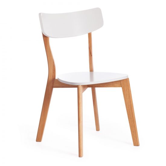 Стул Claire (комплект) дерево гевея, МДФ, 48 x 49,5 x 81,5 x SH44см, White (Белый) - Natural (натура