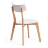 Стул Claire (комплект) дерево гевея, МДФ, 48 x 49,5 x 81,5 x SH44см, White (Белый) - Natural (натура - 3