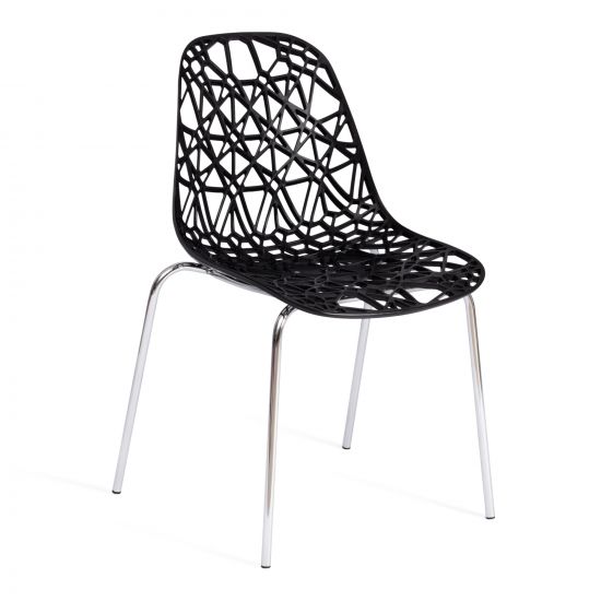 Стул CRISPY (mod. 61) металл, пластик, 44 x 56.5 x 80 см, Black (черный) 05-хром