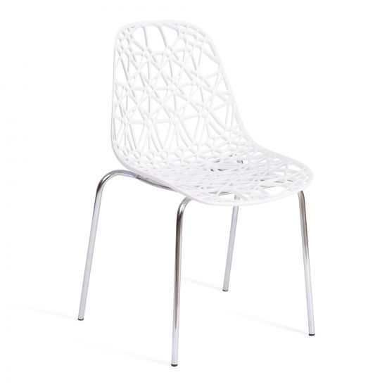 Стул CRISPY (mod. 61) металл, пластик, 44 x 56.5 x 80 см, White (белый) 11954-хром