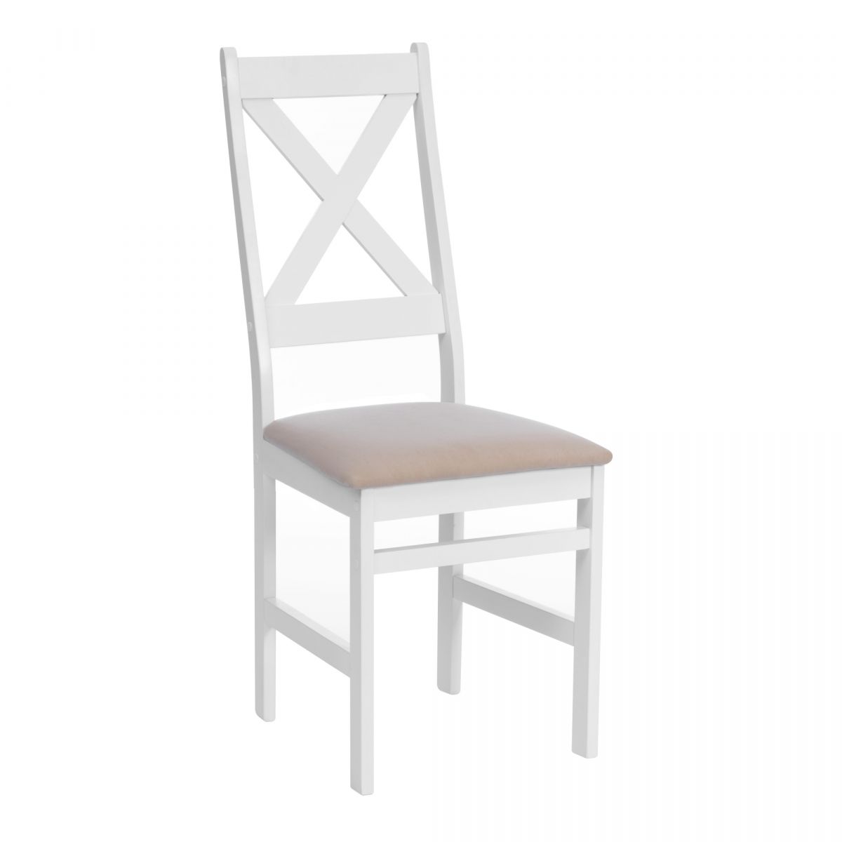 Стул CROSSMAN (комплект) NEW, Многослойный березовый шпон, 41х40х100 см, white-велюр бежевый