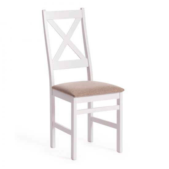 Стул CROSSMAN Многослойная фанера, 100*41*40, white, ткань бежевая (Ford William 7)