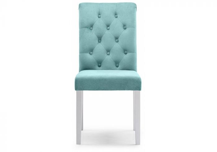 Стул деревянный Amelia white - fabric tiffany
