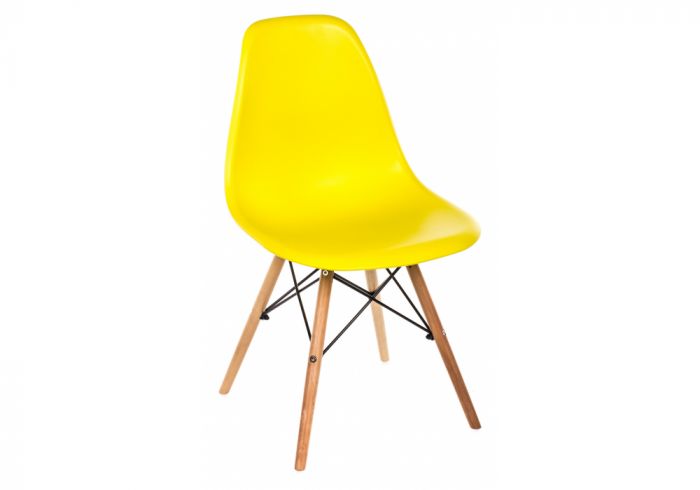 Стул деревянный Eames PC-015 желтый ножки дерево