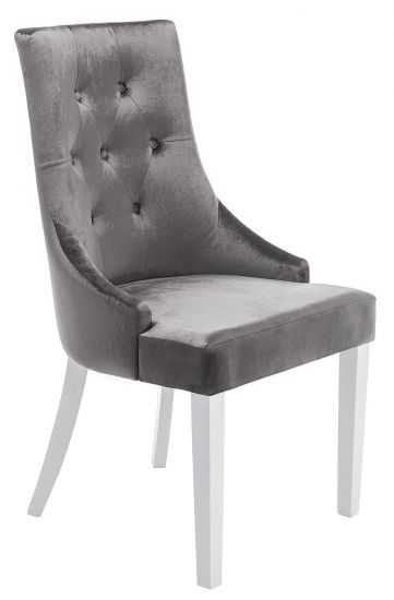 11139 Стул Elegance white - fabric grey