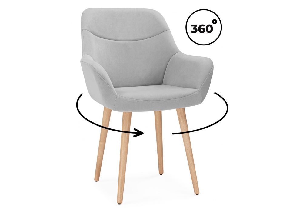 Стул деревянный Флюид 360 светло-серый (zd 960) - светлое дерево