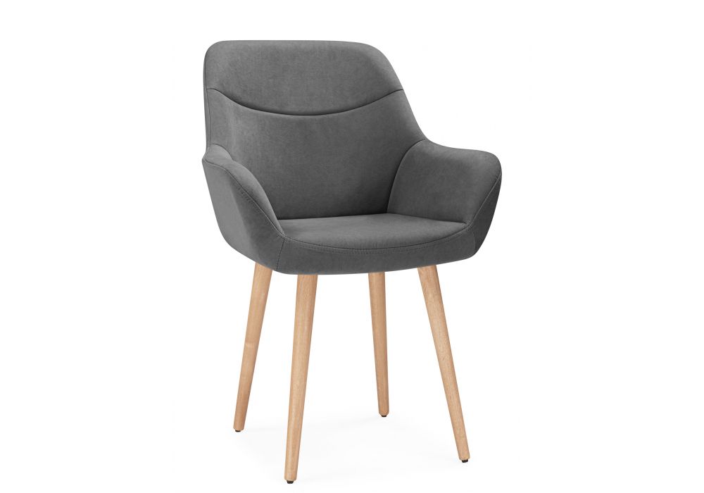 Стул деревянный Флюид темно-серый (zd 995) - светлое дерево