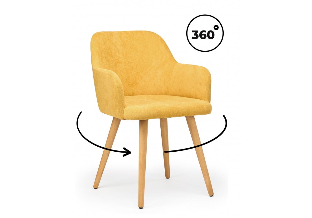 Стул деревянный Инфини 360 горчичный (ocean 016) - светлое дерево