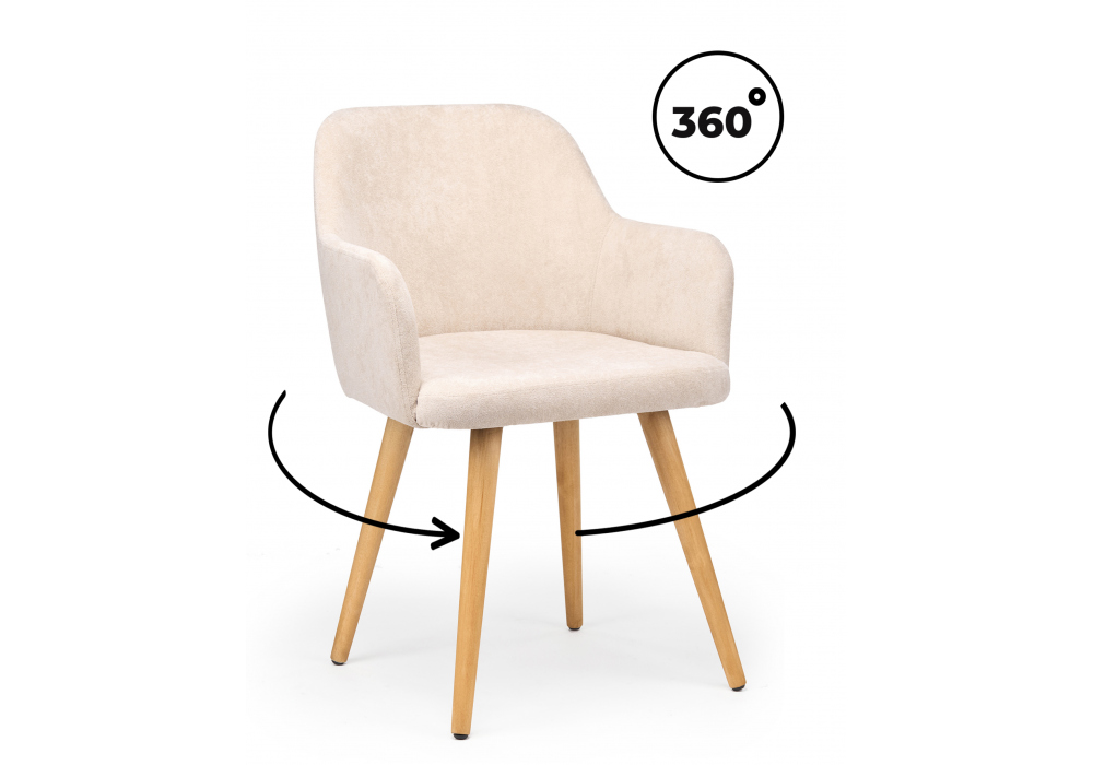 Стул деревянный Инфини 360 латте (ocean 003) - светлое дерево