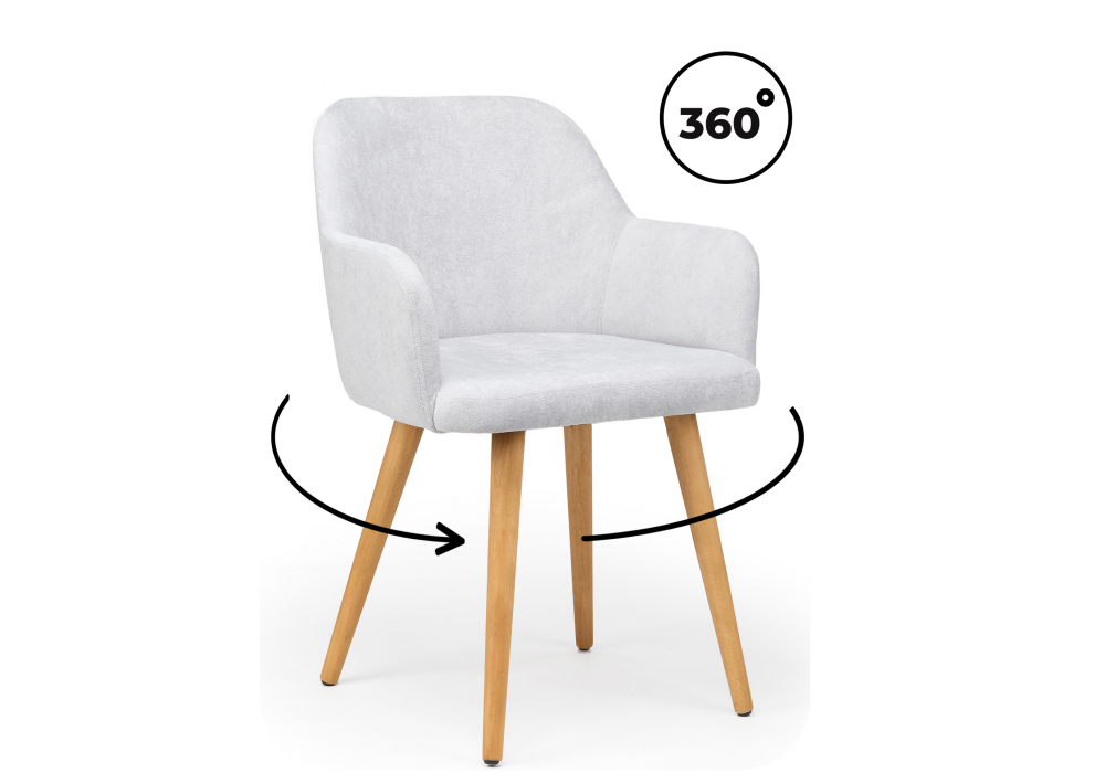 Стул деревянный Инфини 360 светло-серый (ocean 021) - светлое дерево