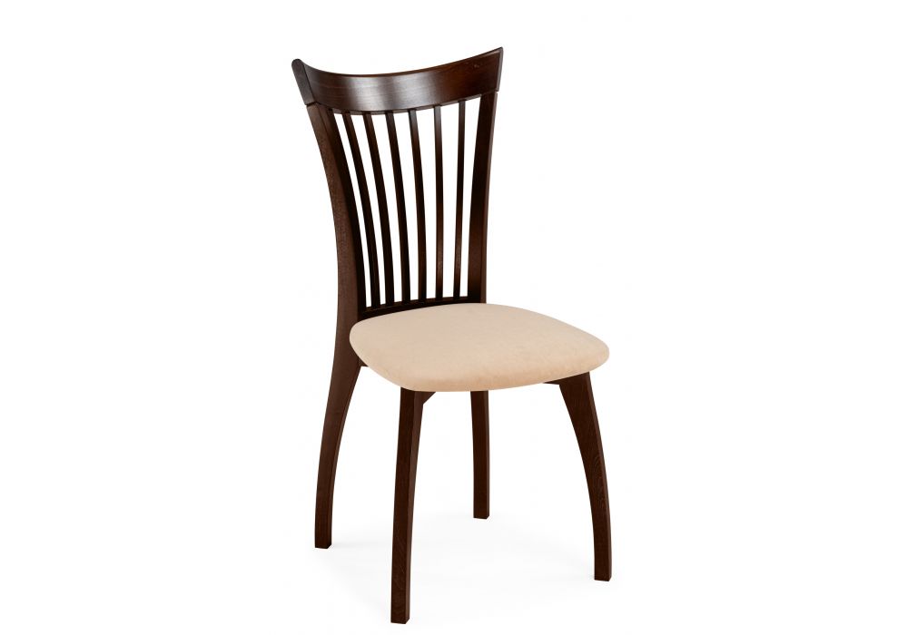 Стул деревянный Лидиос велюр тедди 008 - орех темный