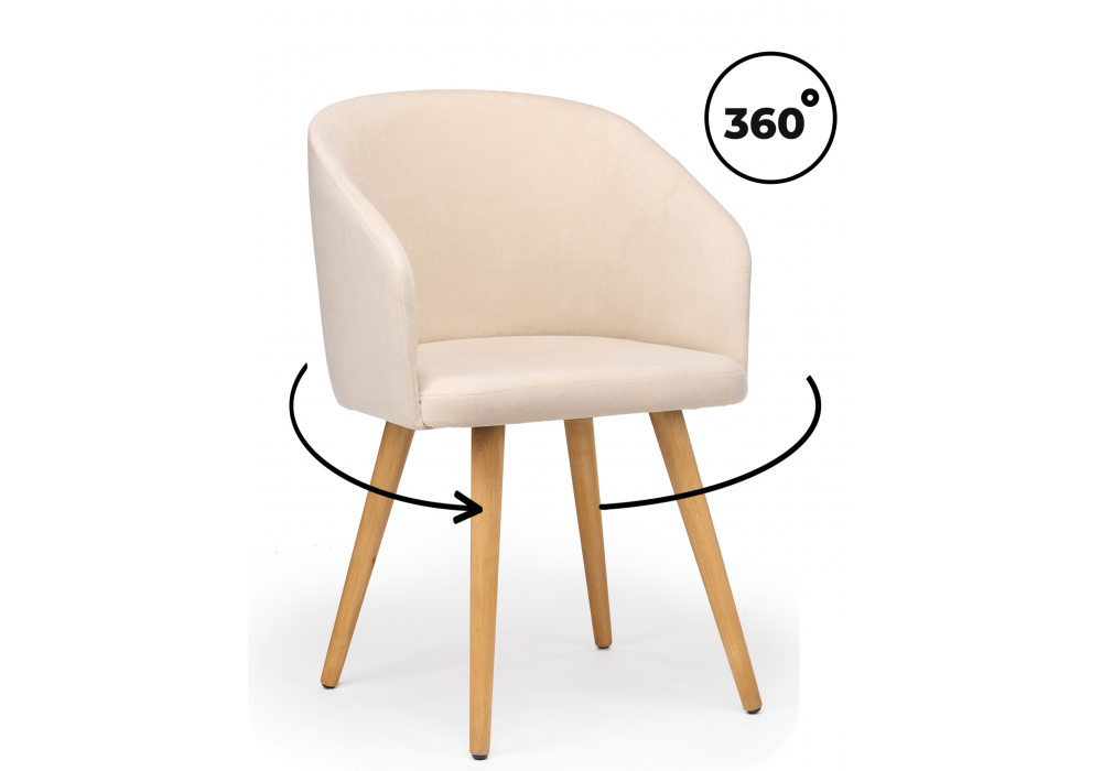 Стул деревянный Монер 360 бежевый (glory 03) - светлое дерево