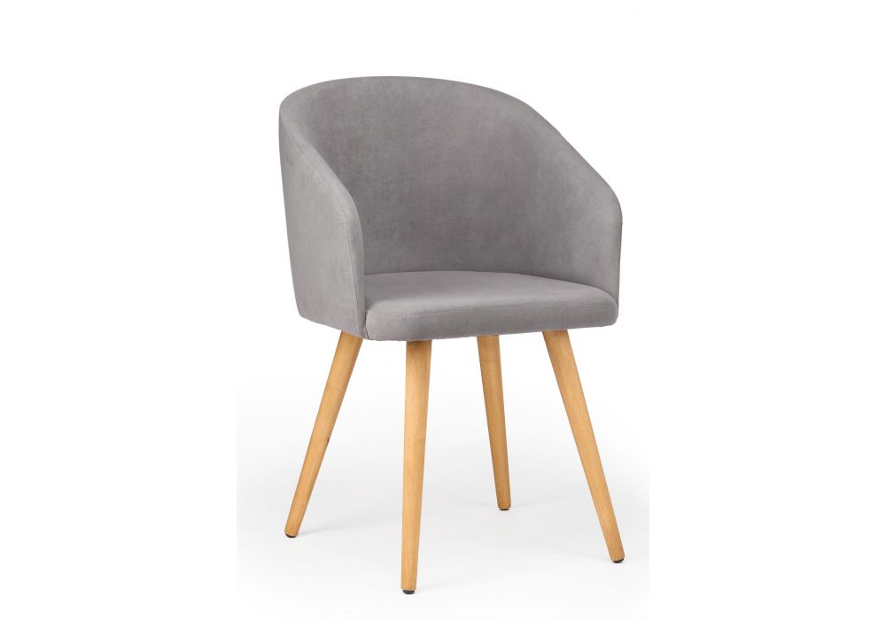 Стул деревянный Монер темно-серый (glory 20) - светлое дерево