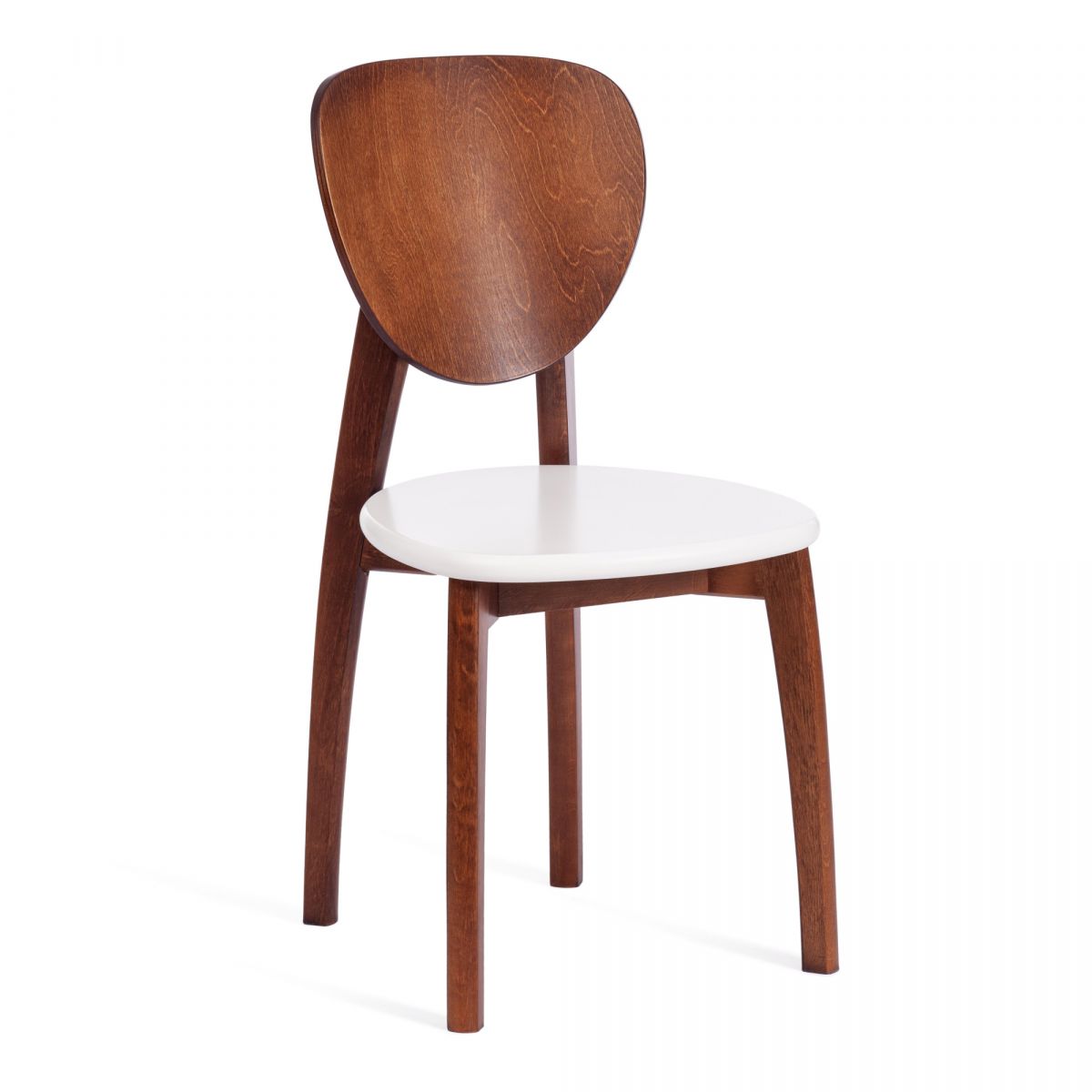 Стул DIAMANTE жесткое сидение бук, 42 х 42 х 85 см, коричневый - белый