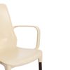Стул Джениус-Genius с подлокотником пластик-металл, бежевый-опоры коричневый - 7