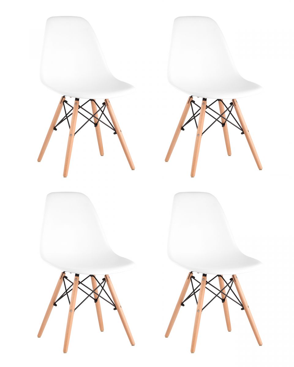 Стул Eames Style DSW белый x4 (разборный каркас)