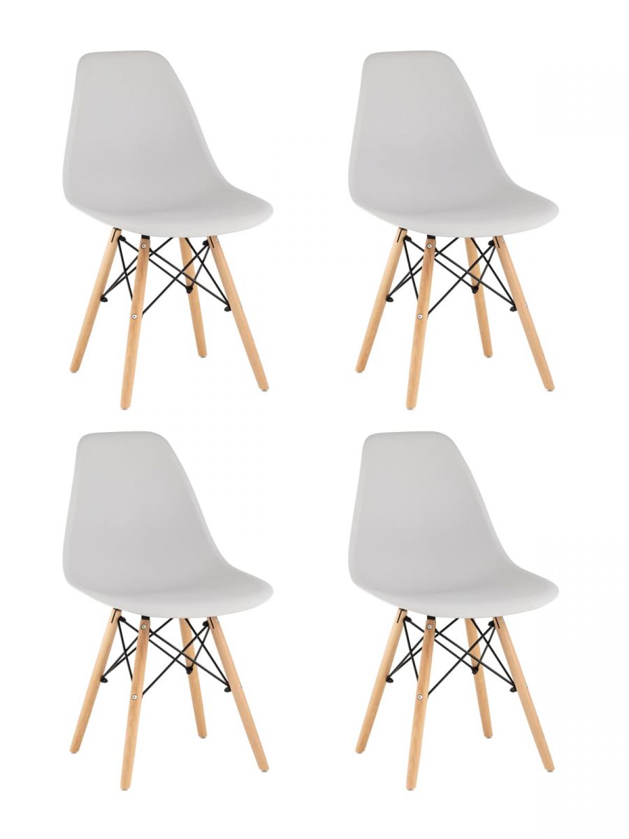 Стул Eames Style DSW светло-серый x4 (разборный каркас)