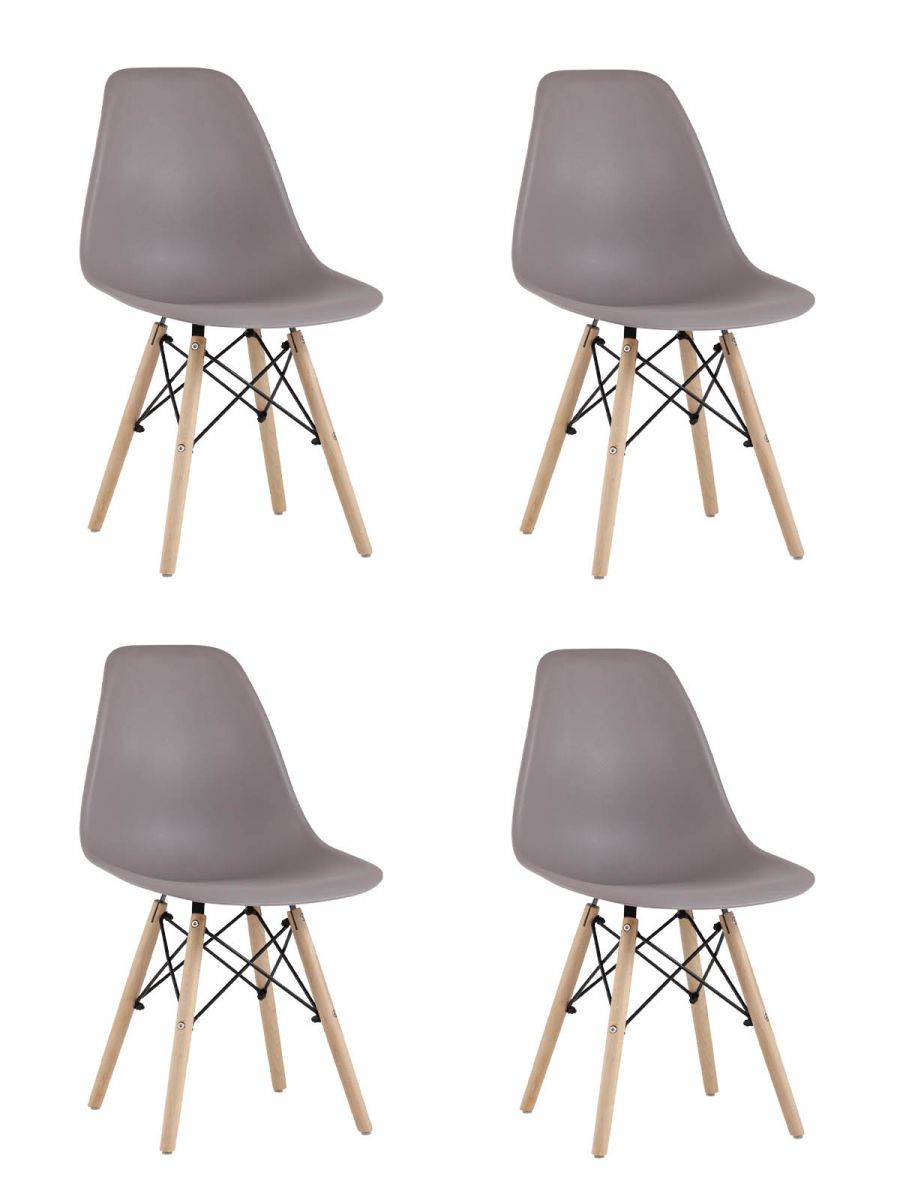 Стул Eames Style DSW темно-бежевый x4 (разборный каркас)