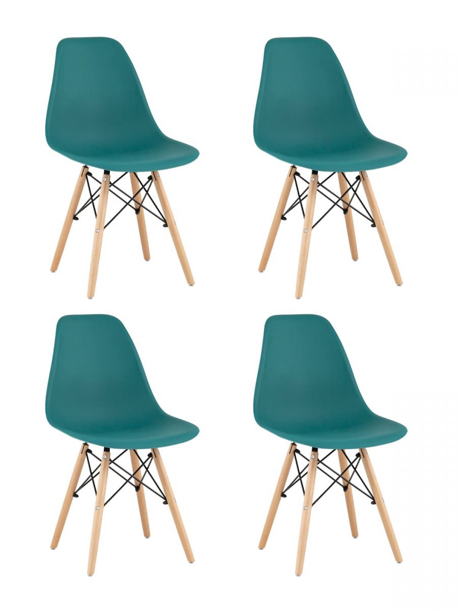 Стул Eames Style DSW темно-бирюзовый x4 (разборный каркас)