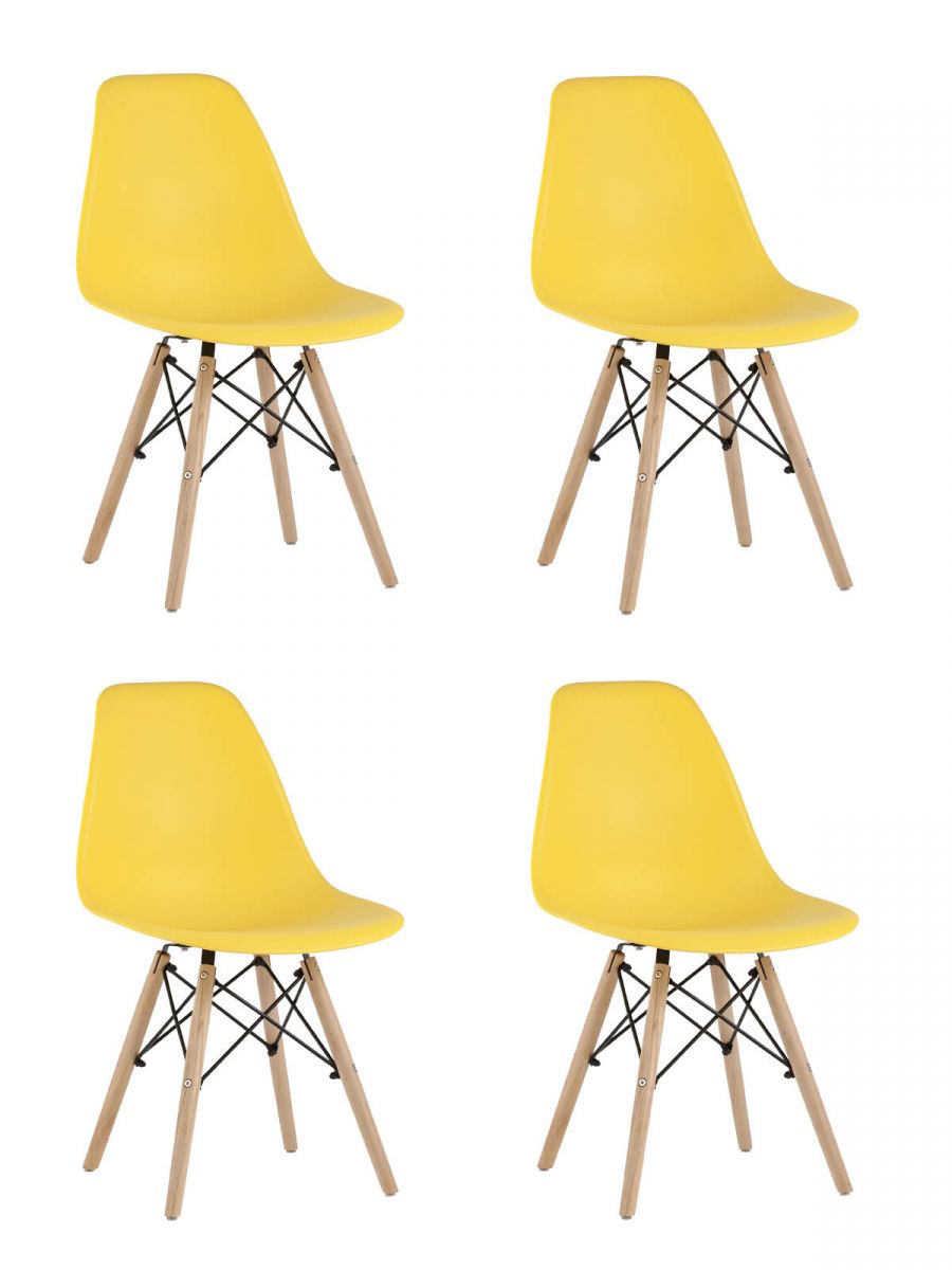 Стул Eames Style DSW желтый x4 (разборный каркас)