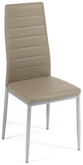Стул Easy Chair (mod. 24) - 1 шт. в упаковке металл-экокожа, 40x42x95.5см, пепельно-коричневый-серый