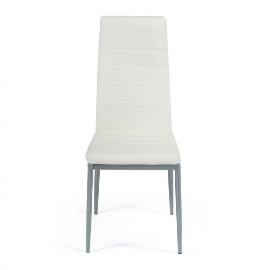 Стул Easy Chair (mod. 24) металл-экокожа, слоновая кость-серый