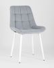 Стул Флекс велюр светло-серый белые ножки 4 шт. - 2