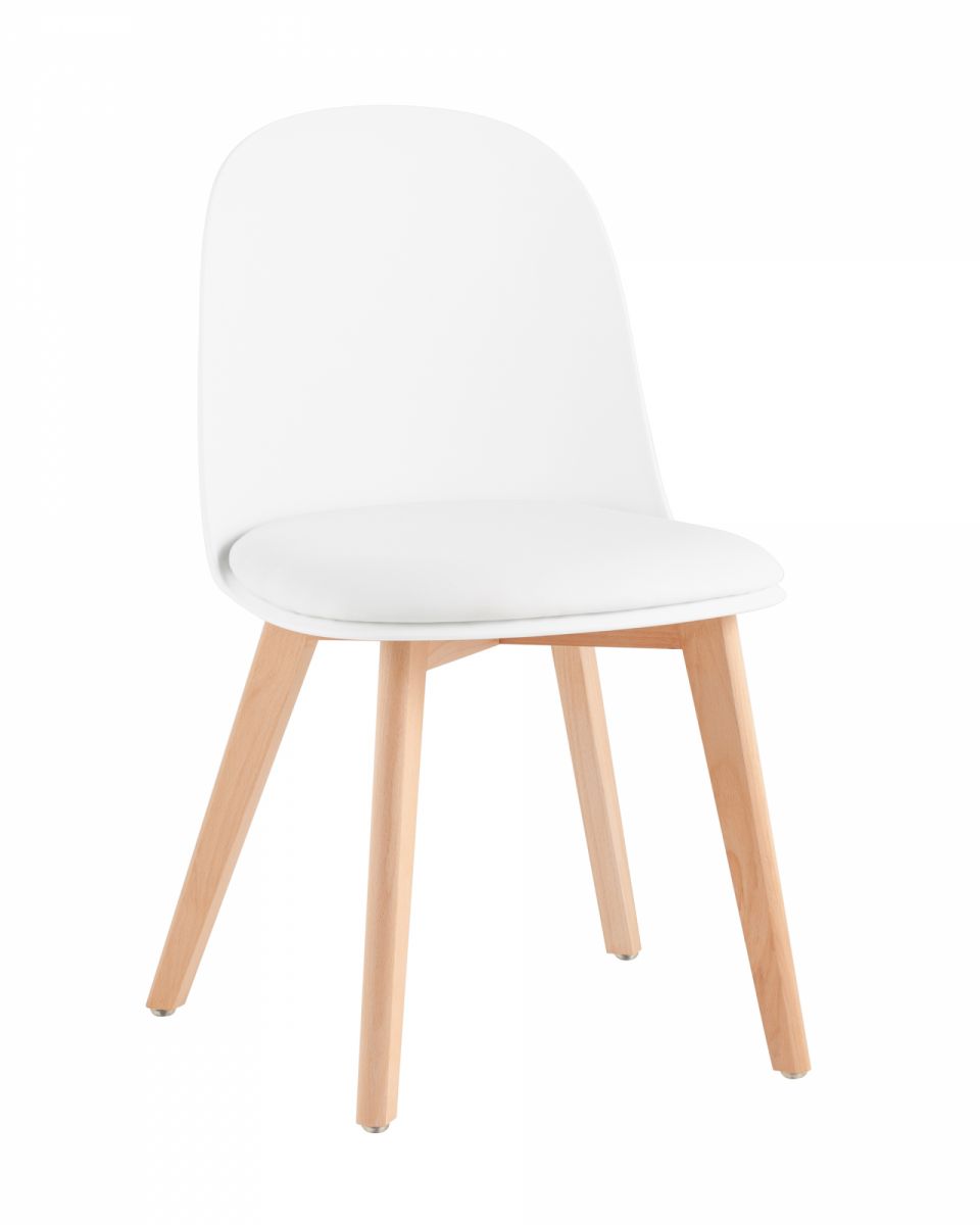 Стул Fog с подушкой белый деревянные ножки