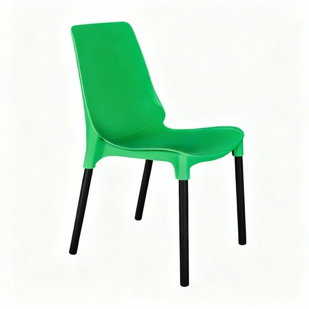 Стул GENIUS (mod 75) металл-пластик, 46x56x84cм, зеленый-черные ножки