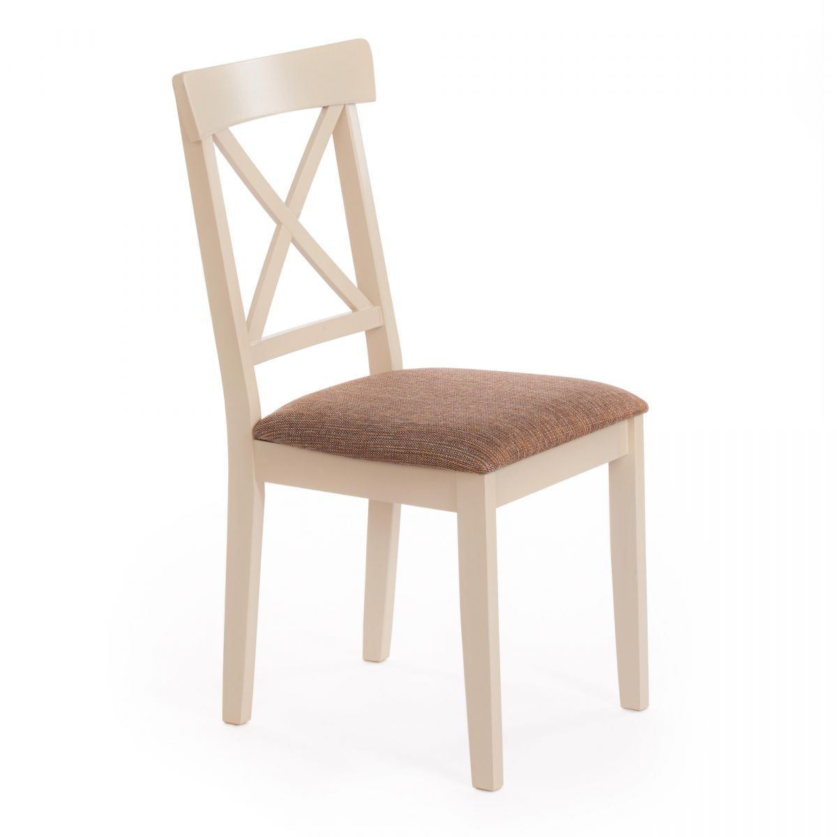 Стул Гольфи 2- Golfi 2 (комплект) дерево гевея, 45*51*94, ivory white, ткань кор.-зол. (1505-9)