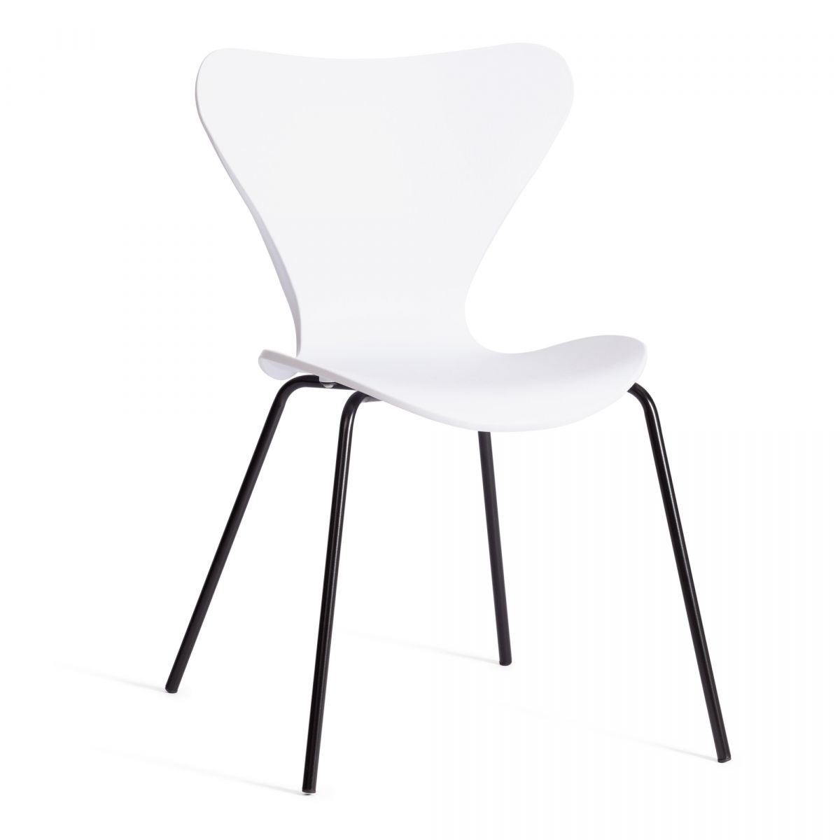 Стул Jacobsen (mod DC 102-1) пластик-металл, 45 х 54.5 х 80 см, White (белый) - Black (черный)