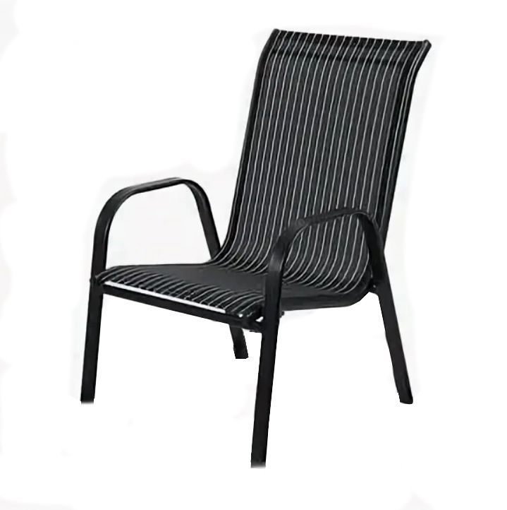 Стул к набору Сан-Ремо арт.ZRC032-С2, черный с белой полоской "Garden story"