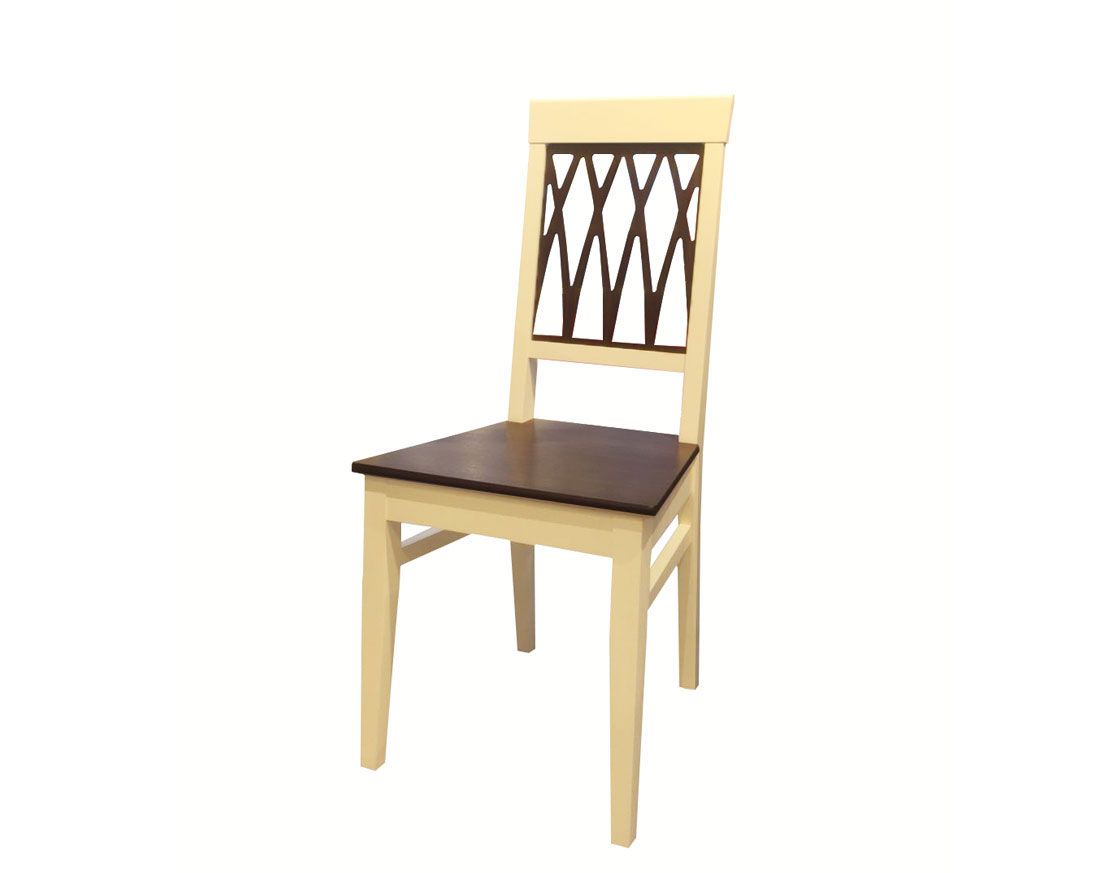Стул Кристиан-Массив березы Тон 10, RAL 1015 Слоновая кость-Тон 7, Орех темный