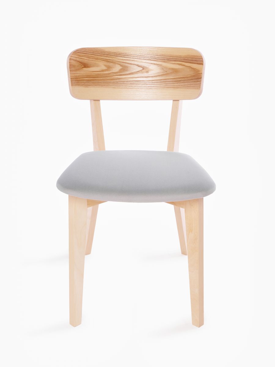 Стул Ливорно Водный лак, сиденье велюр серый